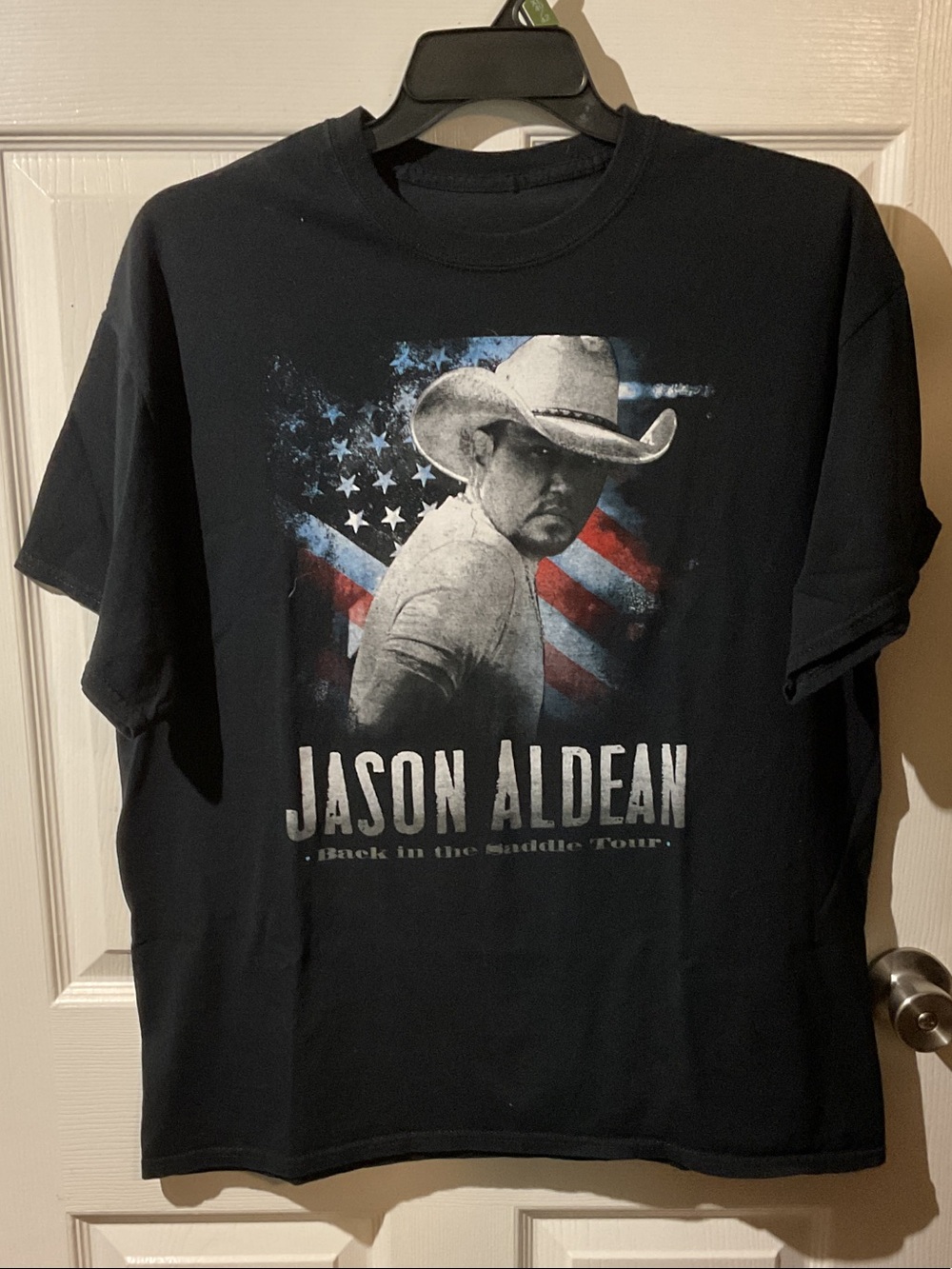 Jason Aldean Black Graphic Short-Sleeve Back In The Saddle Tour Concert Tee